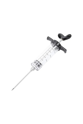 Fosenze Kahve Renkli Plastik Marinasyon Şırıngısı, 3 İğne Ve Fırça Seti - Etlere Lezzet Enjeksiyonu, 59ml Kapasite Çok Renkli