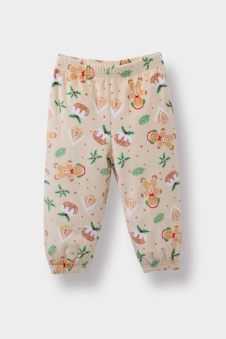 Defacto Erkek Bebek Pijama Takımı Yılbaşı Temalı Uzun Kollu Velur Üst Uzun Alt F5561a525wnbg358 Bej-bg358