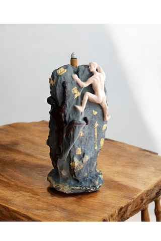 Dağcı Tırmanan Siyah Ve Beyaz Adam Biblosu Geri Akış Tütsülük