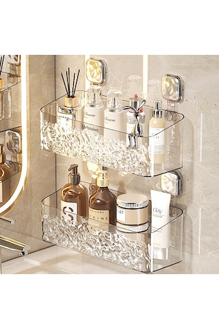 Mufunye Banyo Duş Tahtası Rakor Fırça Saç Testeresi Depolama Sepeti, Delme Yok Pet Malzeme Duvarlı Organizatör Büyük Boy Tamamlayıcı Sepet - Tek Başına Tavsiye Edilmez Diğer