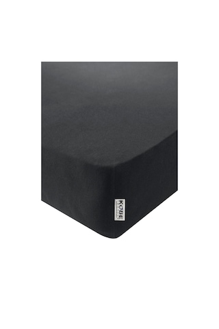 Penye Lastikli Çarşaf, Battal Çift Kişilik , Siyah, %100 Pamuk Örme Kumaş, 130 Gr/m² Siyah