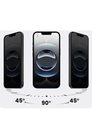 Apple iPhone 16e Uyumlu İçi Kadife Lansman Kılıf Ve Hayalet Privacy Tam Kaplayan Cam Ekran Koruyucu Lacivert
