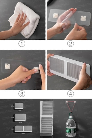 2 Bölmeli Yapışkanlı Duvara Monte Mutfak Banyo Katı Sabunluk Gri