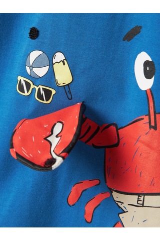 Name It Nmmfish Nreg Ss Top Box Unisex Çocuk T-shirt 13241295 Mavi