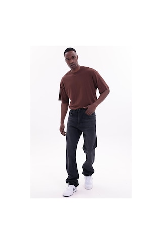 Freemen Erkek Baggy Bol Kesim Kot Pantolon Koyu Siyah