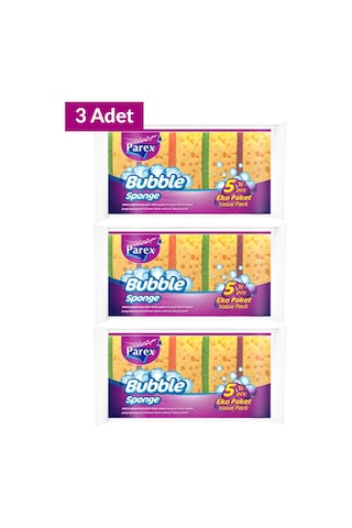 Bubble Sünger Düz 5'li Üçlü Set