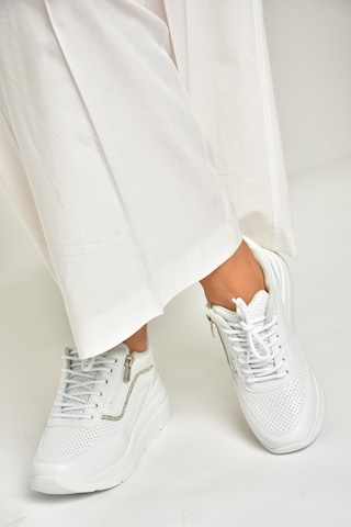 Fox Shoes U702020709 Beyaz Kalın Tabanlı Spor Ayakkabı Sneakers Beyaz-suni Deri Beyaz