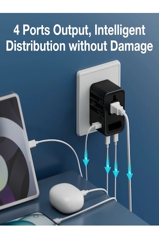 Fc-21 25w Global Seyahat Şarj Aleti - 1 Usb-a, 2 Type-c, 1 Ac Pri