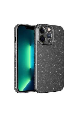 Apple Uyumlu iPhone 12 Pro Max Kılıf Kamera Korumalı Simli Lüks Zore Koton Kapak Gri
