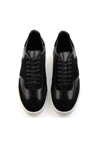 Siyah Hakiki Deri Erkek Sneaker E01442500102 Siyah