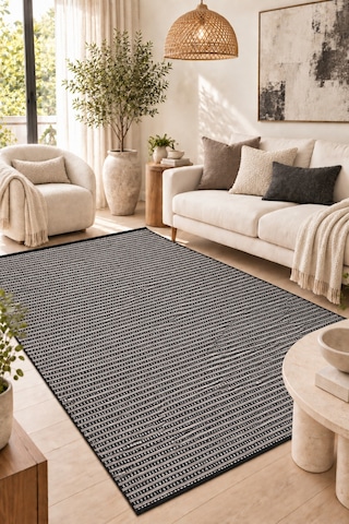 Şönil Kilim Salon Oturma Çocuk Odası Banyo Halısı Mutfak Halısı Balkon Halısı Yıkanabilir Kaymaz Tabanlı Yolluk Çizgili Giri