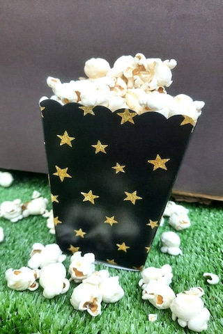 8'li Siyah Gold Yaldızlı Adam Mısır Kutusu - Popcorn Kutusu - Doğum Günü İkram Hediye - Orta Boy Standart