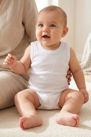Bebegen Unisex Beyaz %100 Organik Pamuk Düz Askılı Çıtçıtlı Zıbın Body Çok Renkli