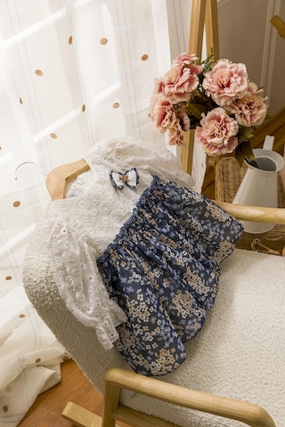 Çiçekli Kız Bebek Çocuk Bayramlık Elbise 001