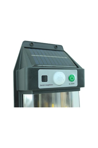 10w Solar / Güneş Enerjili Sensörlü Led Aplik 3200k - Sarı Işık