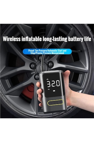 Jialan Mini 150psı Şişirme Lcd Ekran Akülü Pompa Usb Şarj