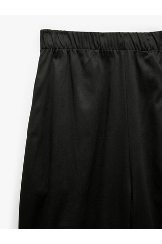 Koton Beli Lastikli Cepli Rahat Kalıp Gabardin Balon Pantolon Siyah 7wal40038ıw