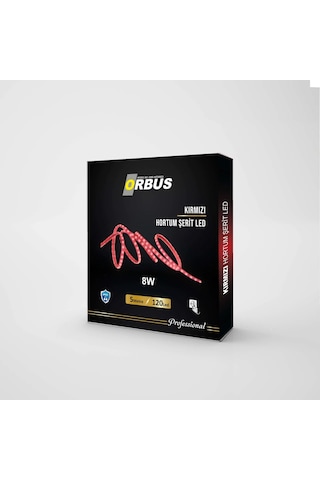 Orbus Kırmızı Hortum Şerit Led 8w - 5 Metre