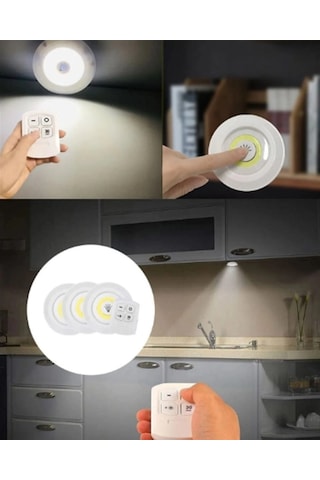 Kablosuz 3 Lü Spot Led Lamba Seti Uzaktan Kumandalı Enerji Tasarruflu Aydınlatma Çok Renkli
