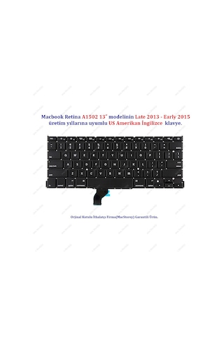 Apple Uyumlu MacBook Pro İle 13inc A1502 Klavye Tuş Takımı Us-ingilizce