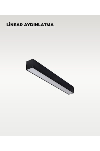 120 Cm Siyah Metal Kasa Lineer Aydınlatma 3200k Sarı Işık Siyah