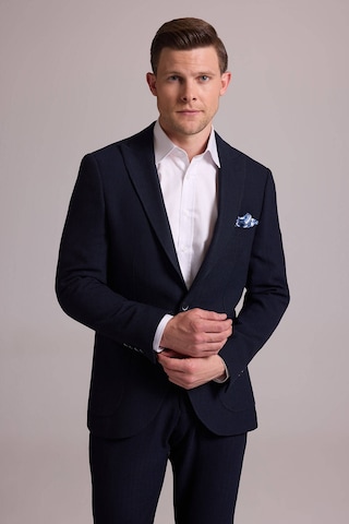 Erkek Lacivert Slim Fit Sivri Yaka Takım Elbise