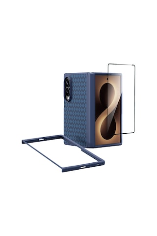 Galaxy Z Fold 8 Benks Armorpro Armorgrid Grand Combo Üçlü Aksesuar Seti Karbon Kapak + Film Mavi