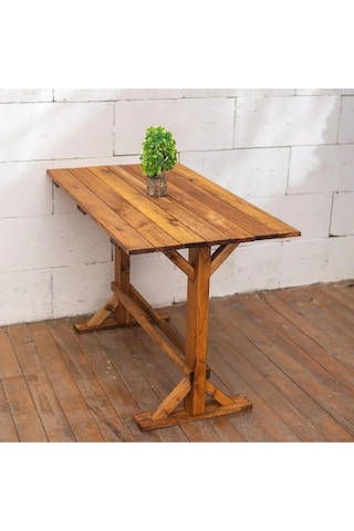 Ahşap Bahçe Masası Yemek Masası 110x63 Cm Kahverengi