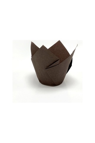 Trend Hediye Sepeti 100'lü Klasik Lale Kapsül Kahverengi Muffin Kek Kalıbı, Tulip, Safari Konsept, Cupcake Kağıdı Çok Renkli