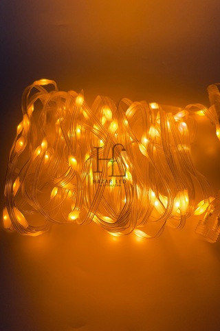 10 Metre Sarı Amber Peri Led Işık Ip64 Dış Mekan Jack Eklemeli Dekoratif Led Işık Yılbaşı Süsü Sarı