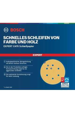 Professional 10x Expert C470 Zımpara Kağıtları 6 Delikli Boyalı Ahşap, Sert Ahşap, 115x107 Mm, Kum Kalınlığı 46370539