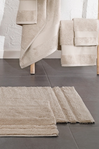 Yataş Bedding Felicia Banyo Paspası Seti - Bej (50x60 cm + 60x100 cm) Bej