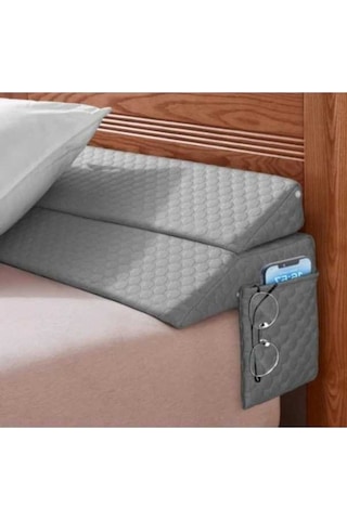 Fastbuy Dashanshop Swtmerry Queen Gri Yatak Takviye Yastığı 5e Kadar Dolgu Yüksek Yoğunluk Gri Depoluklu Yastık Gri