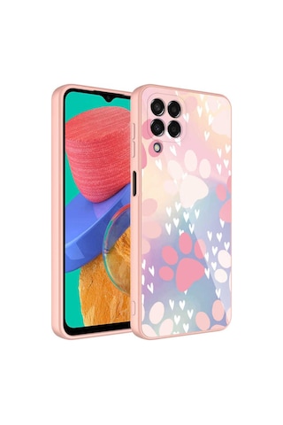 Galaxy M33 Kılıf Kamera Korumalı Desenli Sert Silikon Zore Epoksi Kapak NO4