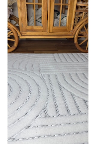 Loft Krem Bohem İskandinav Sisal Pamuk Taban Yıkanabilir Özel Kesim Kaymaz Salon Mutfak A.gri