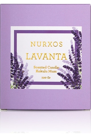Nurxos 9686 Lavanta Kutulu 2 Adet Kokulu Mum + Freshener Oda Spreyi