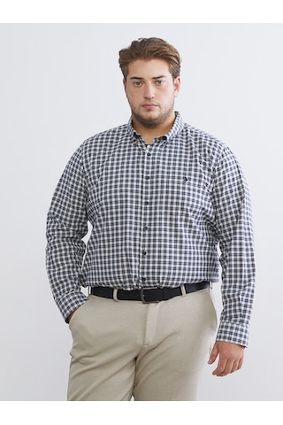 Lcwaıkıkı Classic Lacivert Regular Fit Uzun Kollu Ekose Oxford Erkek Gömlek