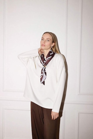 Defacto Bisiklet Yaka Uzun Kollu Tişört G3394ax26sper105 Ekru-er105