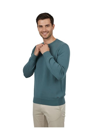 Erkek Spor Sıfır Yaka Regular Fit Kazak Bgl-st04953 Yeşil