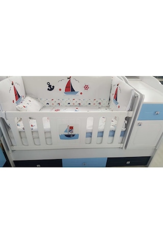 Aluç Bebe Lüx Çapalı Dümenli Nakışlı Bebe Uyku Seti (60.120 Ebatı