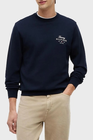 Tommy Hilfiger Logolu Pamuklu Regular Fit Bisiklet Yaka Sweat Erkek Sweat Mw0mw43218 Dw5 Lacivert
