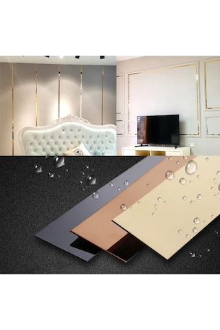 Dekor Fuga Duvar Çıtası Yapışkanl Gold,Gümüş,Siyah 1 Rulo (25 Mt)