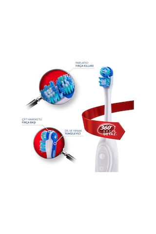 Colgate 360 Optik Beyaz Pilli Diş Fırçası