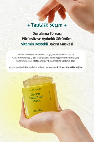 Yeşil Mandalina Özlü, Leke Karşıtı Nemlendirici Maske Goodal Green Tangerine Vita C Wash Off Mask