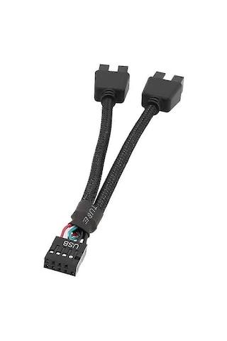 Anakart Usb 9pin Arayüz Başlığı Ayırıcı 1'den 2'ye Uzatma Kablosu Adaptörü