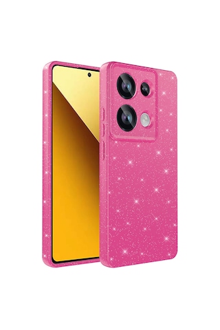 Nourthkiingdom Redmi Note 13 Pro 4g Kılıf Kamera Korumalı Simli Lüks Nrtk Koton Kapak - Siyah Siyah