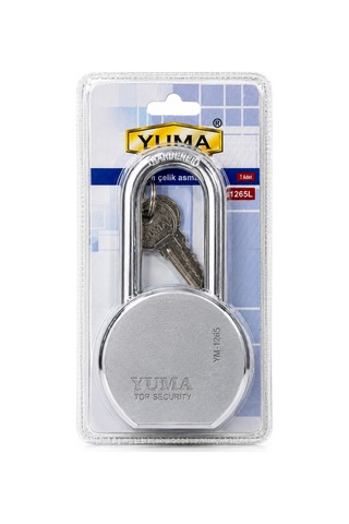 Yuma 65 Mm Uzun Kancalı Çelik Asma Kilit Ym-1265l Anahtarlı Güvenlik Kilidi