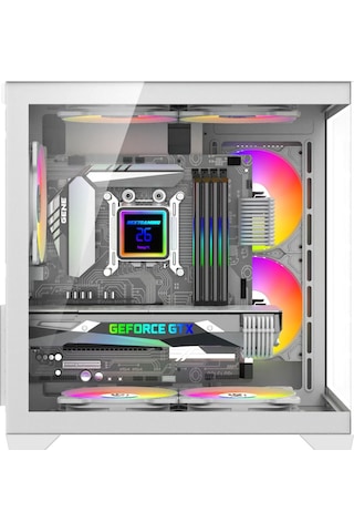 Orion Cube 5x Tuştan Değişen Rgb Fanlı M-atx Boş Bilgisayar Kasası Beyaz