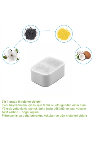 Ecronicword 8'lı Paket Evcil Hayvan Su Dağıtıcı Filtre Kartuşları F13