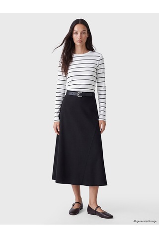 Lcw Everyday Ekru Bisiklet Yaka Çizgili Kadın Body